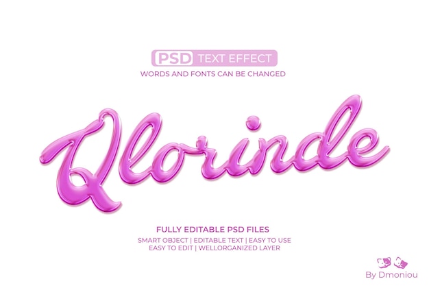 Efecto de texto de vidrio suave 3D