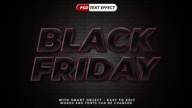 Efecto de texto de viernes negro editable