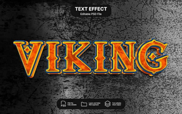 PSD efecto de texto vikingo
