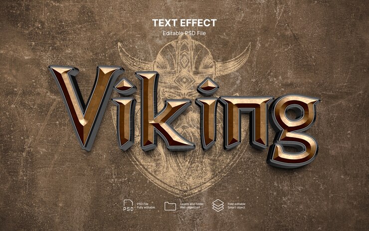 PSD efecto de texto vikingo