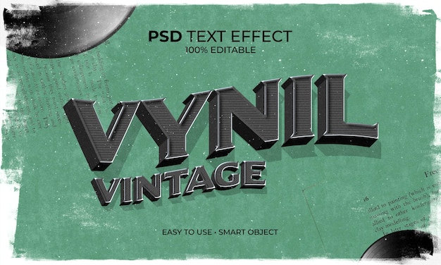 EFECTO DE TEXTO VINILO VINTAGE