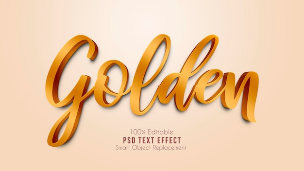 Efecto de texto vintage dorado 3d