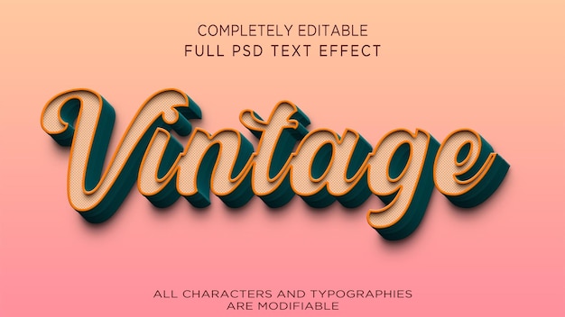 PSD efecto de texto vintage