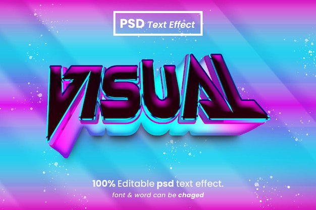 PSD efecto de texto visual en 3d