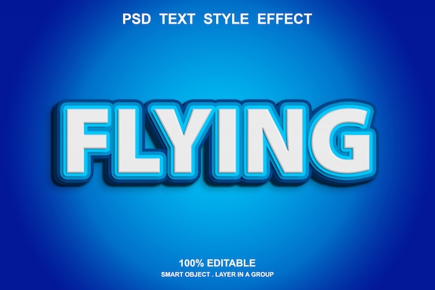 PSD efecto de texto volador editable