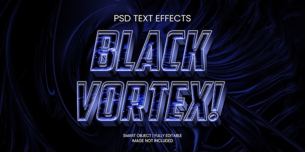PSD efecto de texto vortex negro