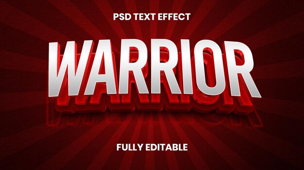 Efecto de texto WARRIOR 3D