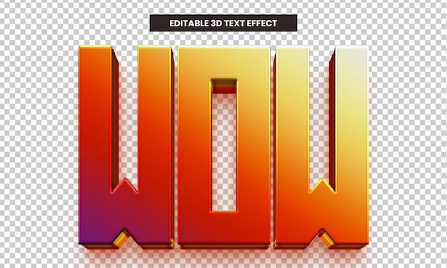 Efecto de texto wow editable en 3D