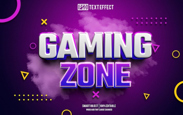 PSD efecto de texto de zona de juego fuente tipografía editable texto 3d