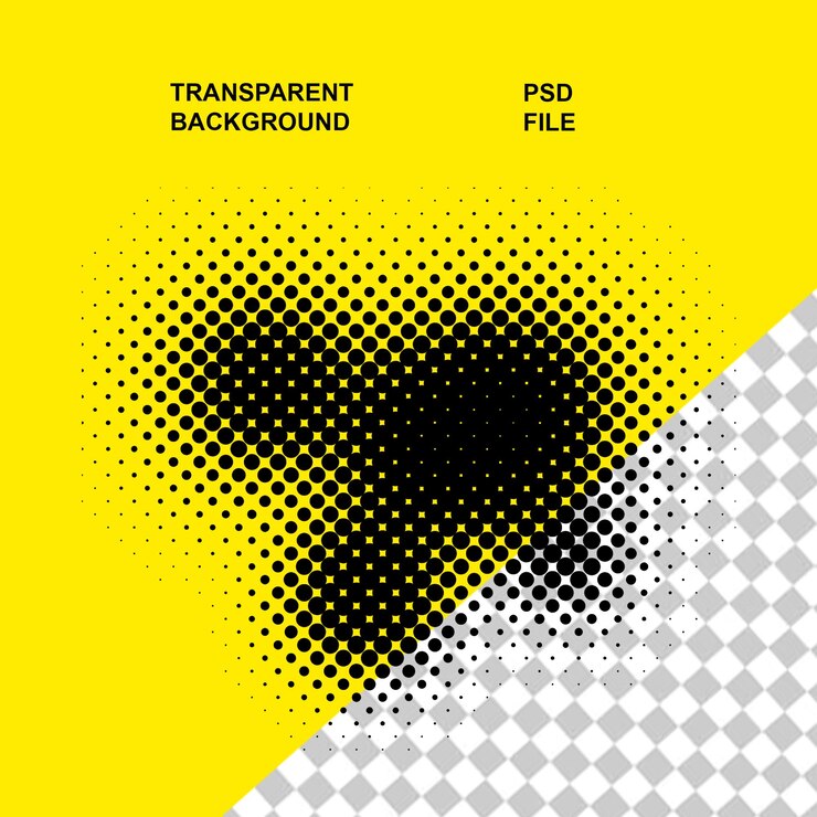 PSD efecto de textura de medio tono en un fondo transparente aislado