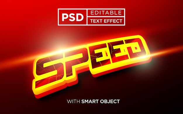 Efecto de tipografía de velocidad efecto de texto editable de velocidad