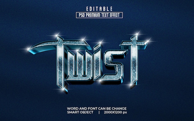 El efecto twist3deditabletexte