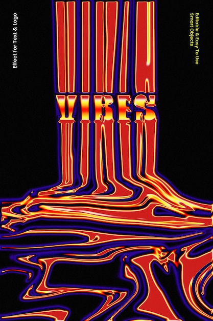 Efecto urbano de lava de fusión líquida para el texto y la maqueta del logotipo