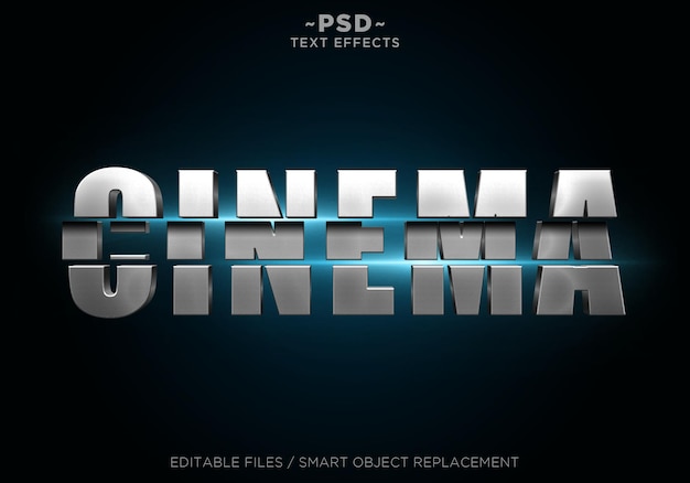 PSD efectos de cine en rodajas texto editable