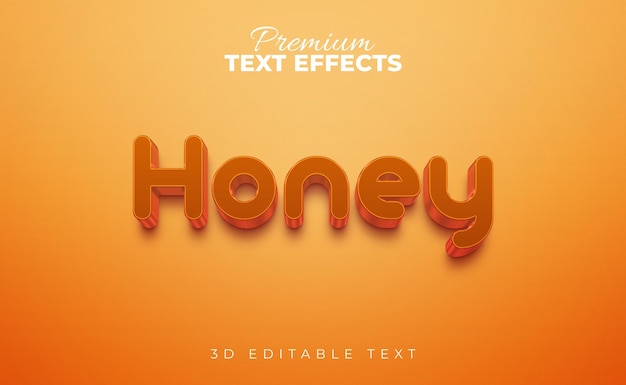 Efectos de estilo de texto brillante honey 3d
