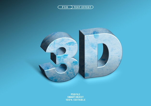Efectos de estilo de texto con textura azul Efectos de texto realistas Azul Effectos de texto 3D realistas