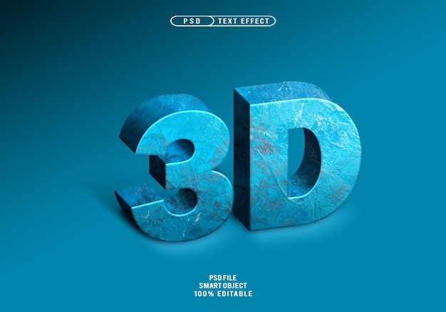 Efectos de estilo de texto con textura azul Efectos de texto realistas Azul Effectos de texto 3D realistas