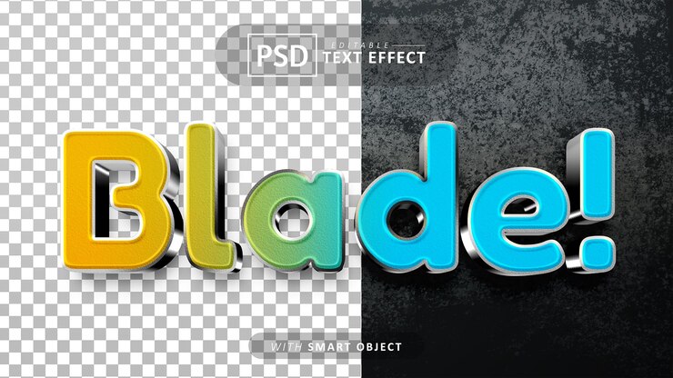 PSD efectos de fuente 3d editables de texto de hoja