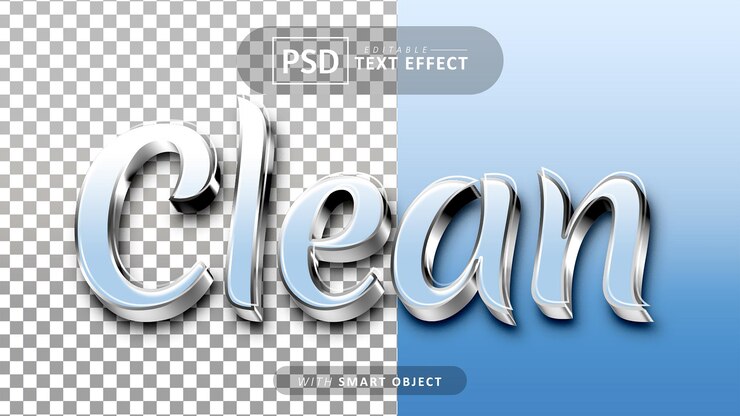 PSD efectos de fuente 3d editables de texto limpio