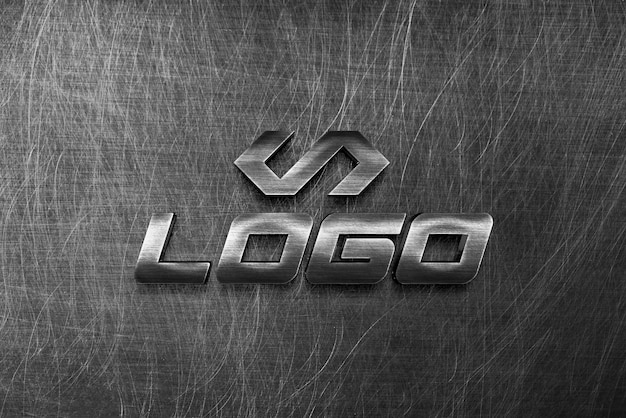 PSD efectos de logotipo metal