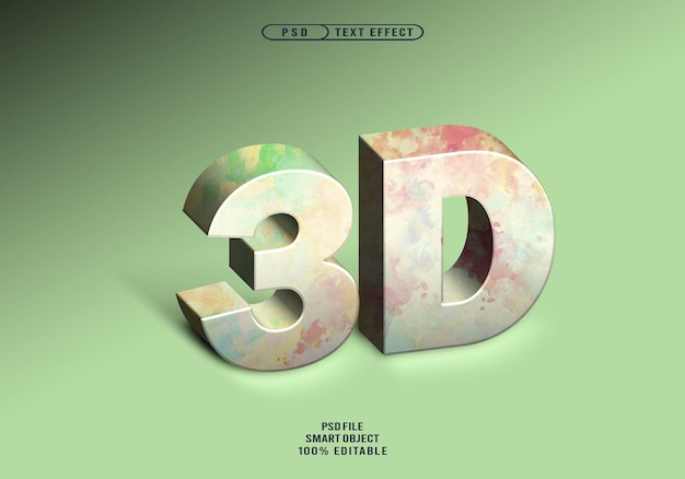 Efectos de texto 3D de lujo moderno PSD