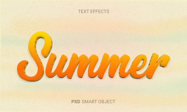 PSD efectos de texto 3d de verano con psd