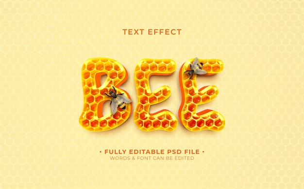 PSD efectos de texto de abeja