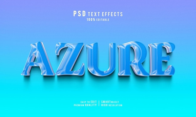 Efectos de texto creativos azure 3d