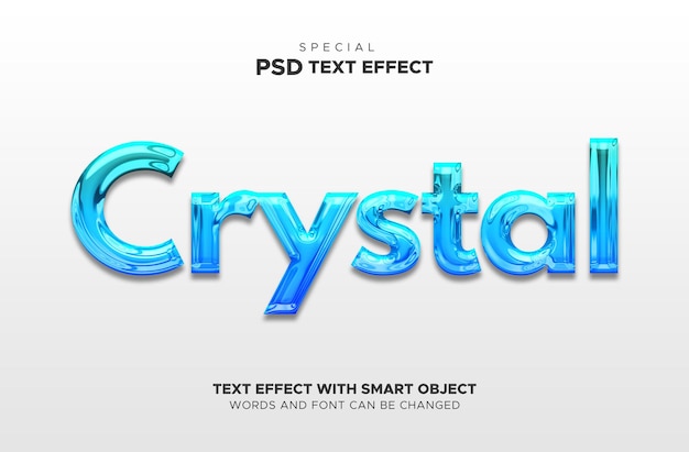 PSD efectos de texto de cristal con objeto inteligente para diseños flexibles