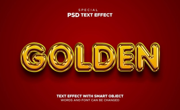 Efectos de texto dorado editables de estilo 3d