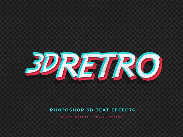 Efectos de texto editables 3d antiguos