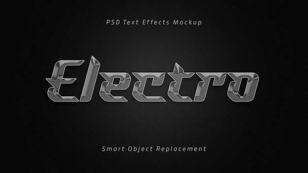 PSD efectos de texto electro 3d