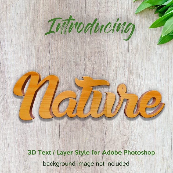 PSD efectos de texto de estilo de capa de photoshop de tablero de madera de madera 3d