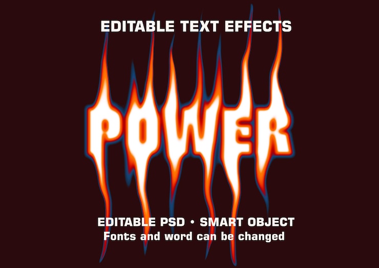 PSD efectos de texto psd editables con objetos inteligentes