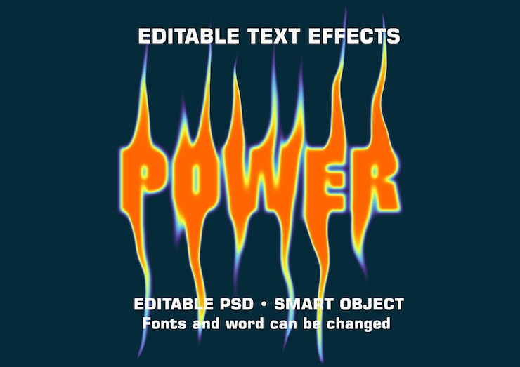 PSD efectos de texto psd editables con objetos inteligentes