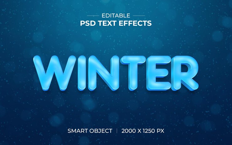 PSD efectos de texto psd de invierno