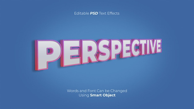 Efectos de texto psd con perspectiva editable en 3d