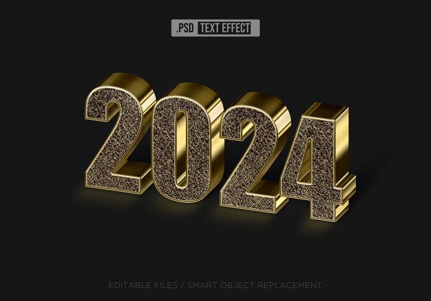 Efectos de texto realistas dorados PSD