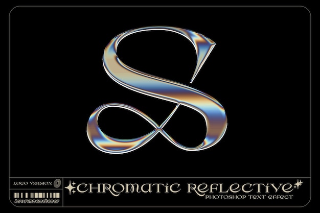 Efectos de texto reflectantes de cromo 3D LOGOS optimizados