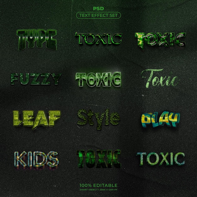 Efectos de texto tóxicos PSD