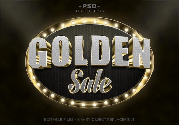 PSD efectos de texto de venta de oro