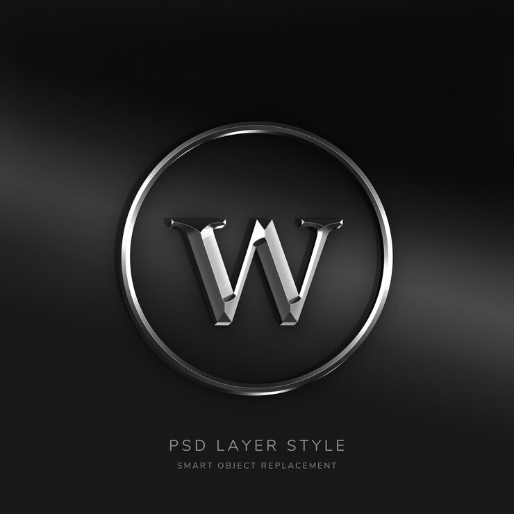 PSD efeito 3d de estilo de texto prateado