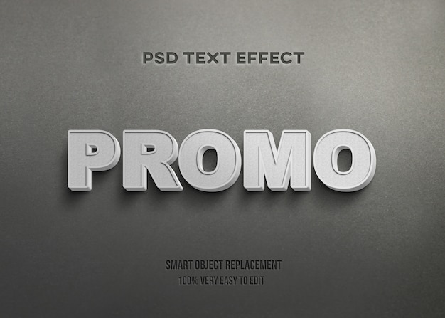 Efeito 3D de texto real branco