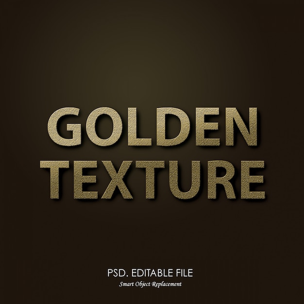 PSD efeito 3d de textura de texto dourado