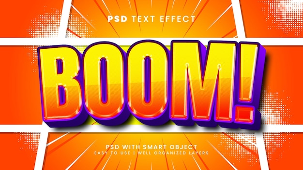 PSD efeito boom comic text