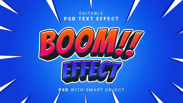 PSD efeito boom comic text