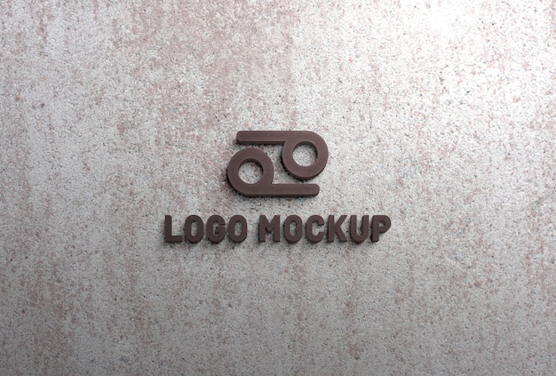 PSD efeito da maquete do logotipo de pedra preta