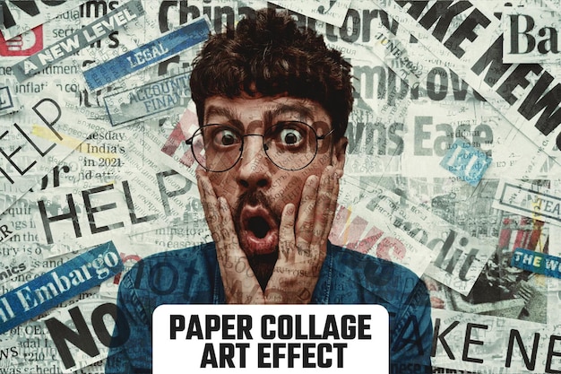 Efeito de arte de colagem de papel