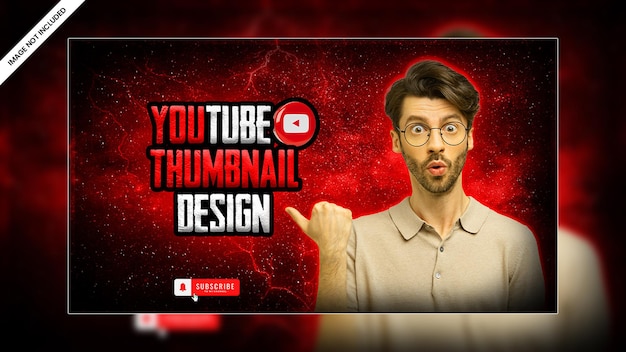 PSD efeito de brilho moderno canal do youtube miniatura de vídeo web banner design de modelo psd premium