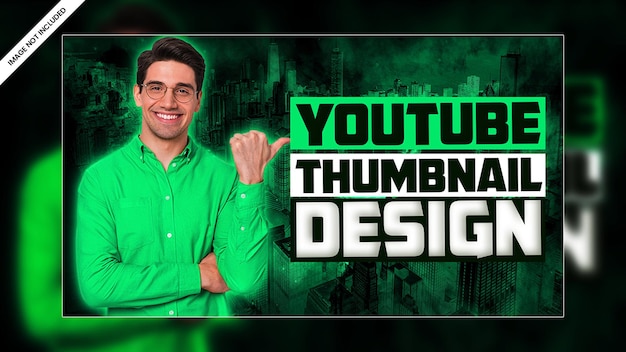 Efeito de brilho moderno canal do youtube miniatura de vídeo web banner design de modelo PSD premium